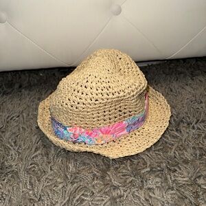 Lilly Pulitzer Pink and Tan Straw Hat